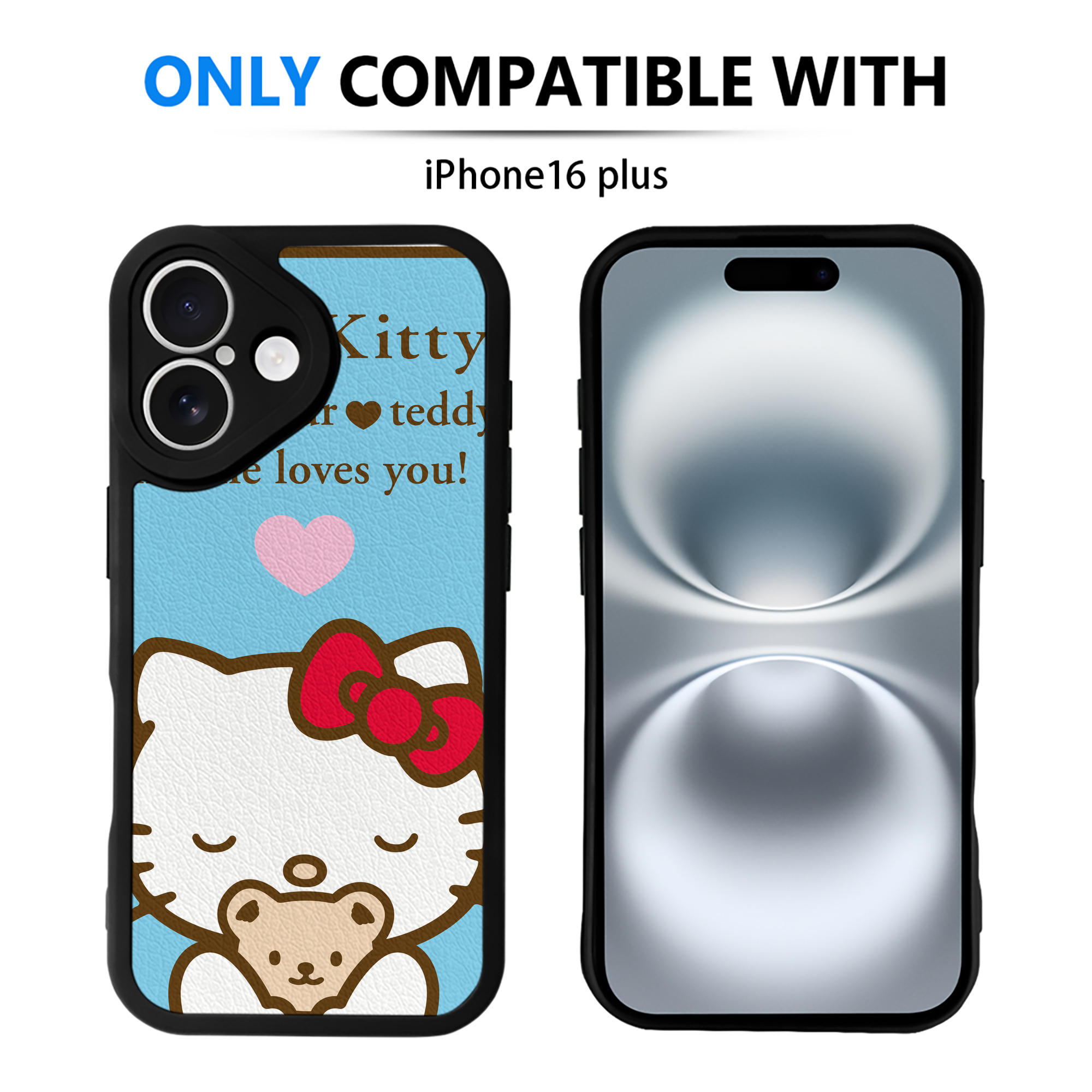 （画像用） Hello Kitty ハローキティ 【iPhone 16シリーズ対応】シリコンスマホケース（レザー調） 材質：シリコン